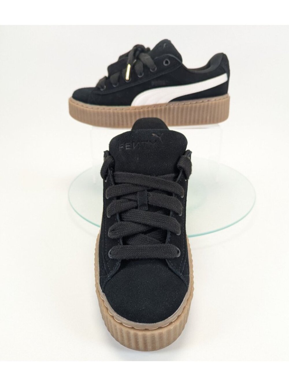 Puma x Rihanna Fenty Creeper Platform Shoes Womens 8.5 Black White Gum 399332-01 - Picture 4 of 12